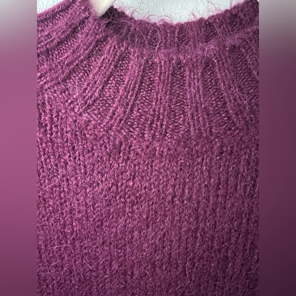 Pistola Carlen Mock Neck Oversize Sweater Size Small in Aubergine New - Picture 4 of 8